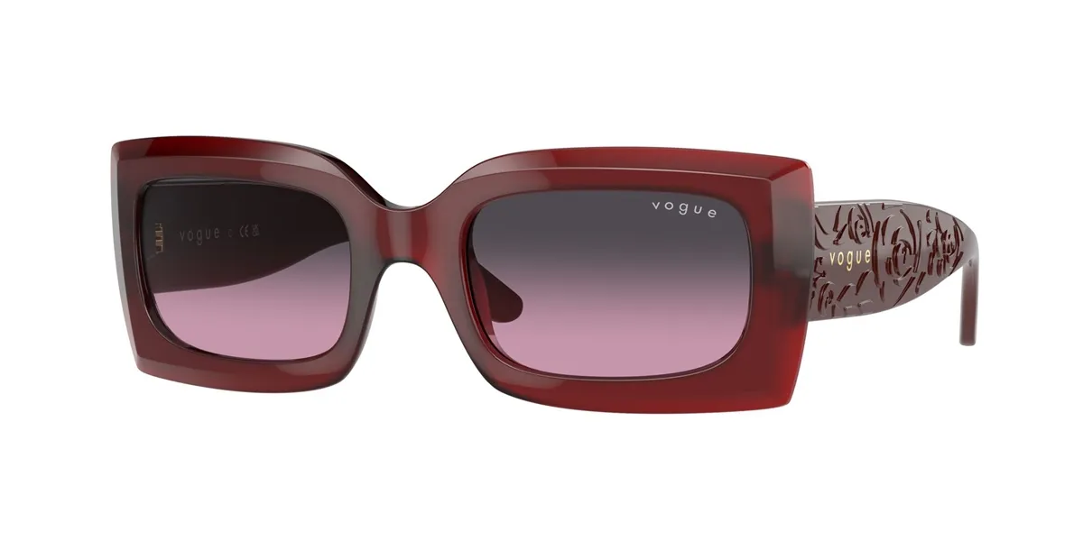 Óculos de Sol Vogue 0VO5526S 30949052 Acetato Vermelho com lentes na cor Cinza Degradê