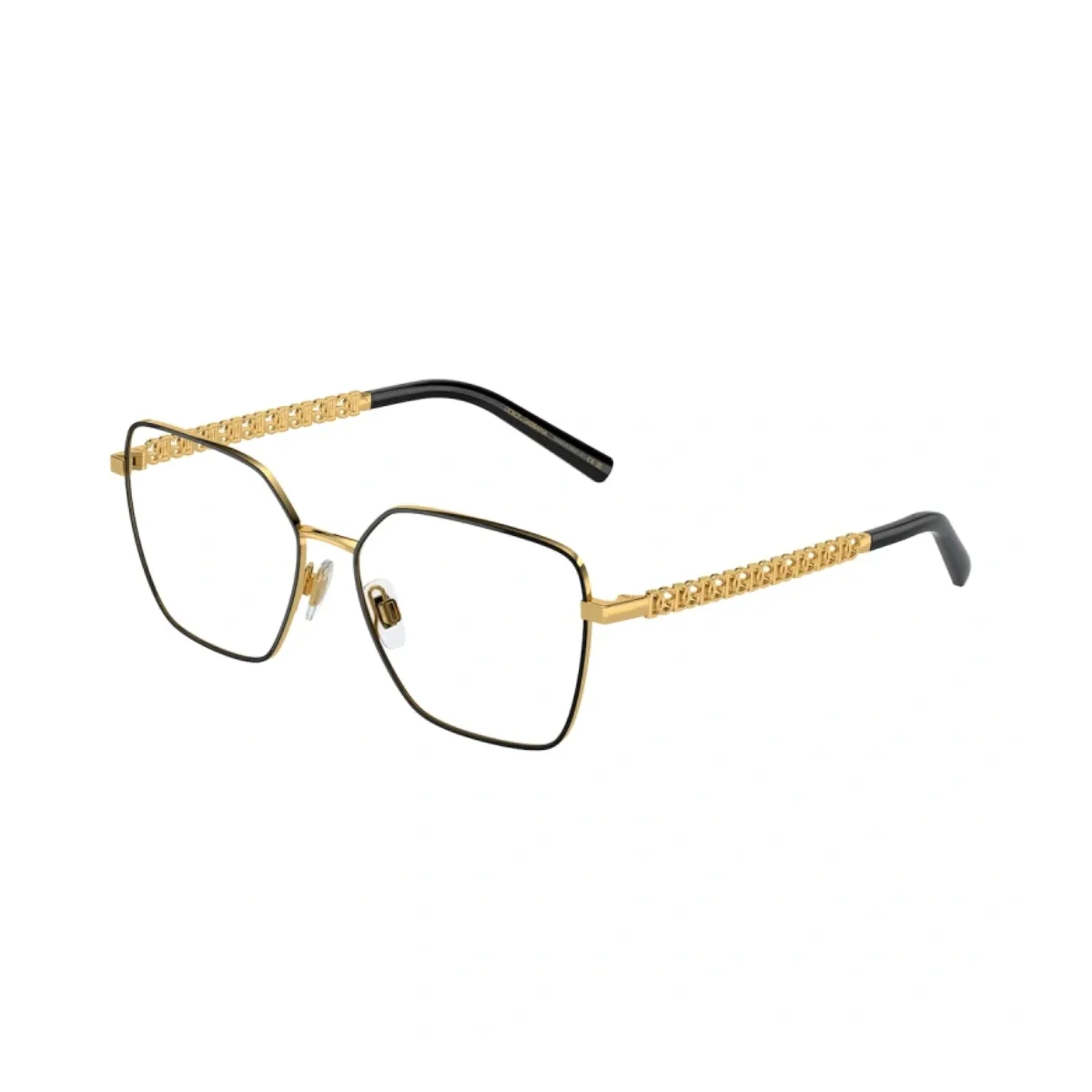 Óculos de Grau Dolce & Gabbana DG1351 1334 56 Metal Preto e Dourado