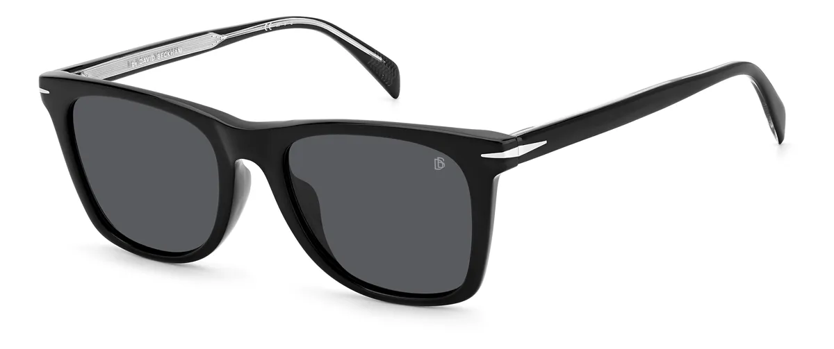 Óculos de Sol David Beckham DB 1081/F/S BSC 53M9 Acetato Preto com lentes na cor Cinza