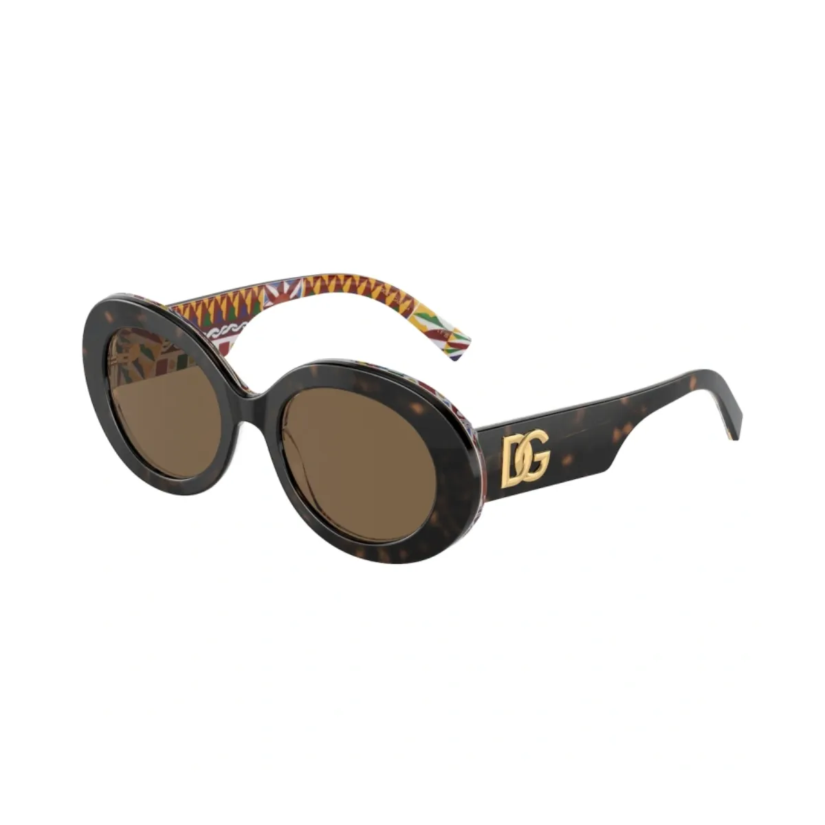 Óculos de Sol Dolce & Gabbana 0DG4448 32177351 Acetato Marrom Mesclado com lentes na cor Marrom