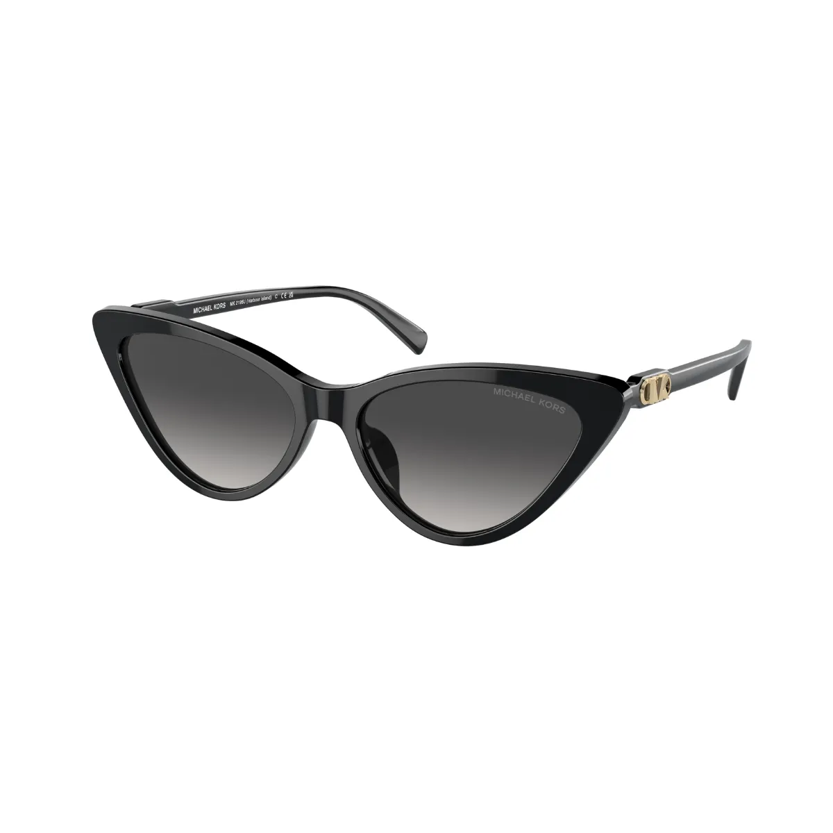 Óculos de Sol Michael Kors 0MK2195U 30058G56 Acetato Preto com lentes na cor Fumê Degradê