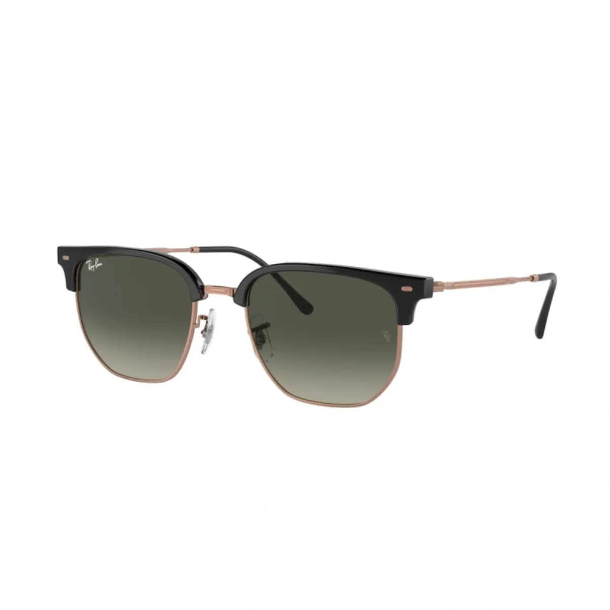 Óculos de Sol Ray-Ban New Clubmaster 0RB4416 67207153 Propionato e Metal Cinza e Dourado Rose com lentes na cor Fumê Degradê