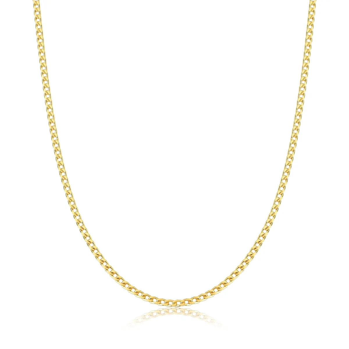 Corrente For me elo Groumet prata 925 dourada 40/45cm