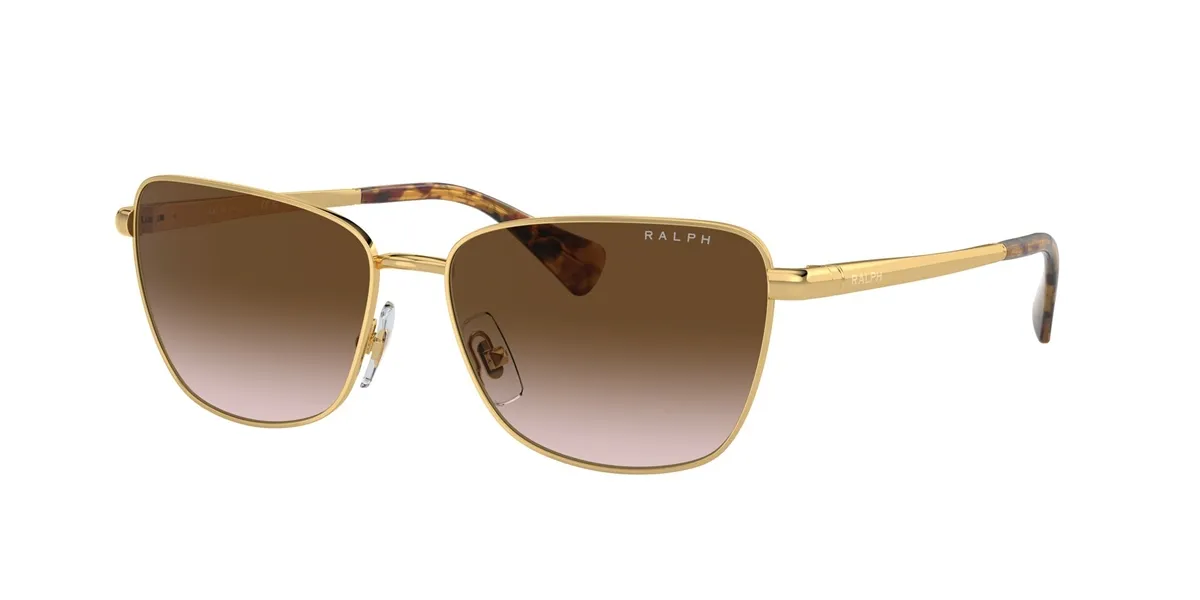 Óculos de Sol Ralph 0RA4143 90041357 Metal Dourado com lentes na cor Marrom Degradê