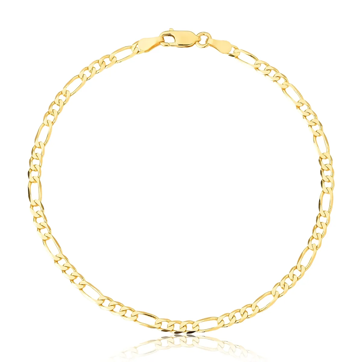 Pulseira ouro 18k elos Groumet alternados 3x1 maciça 21cm