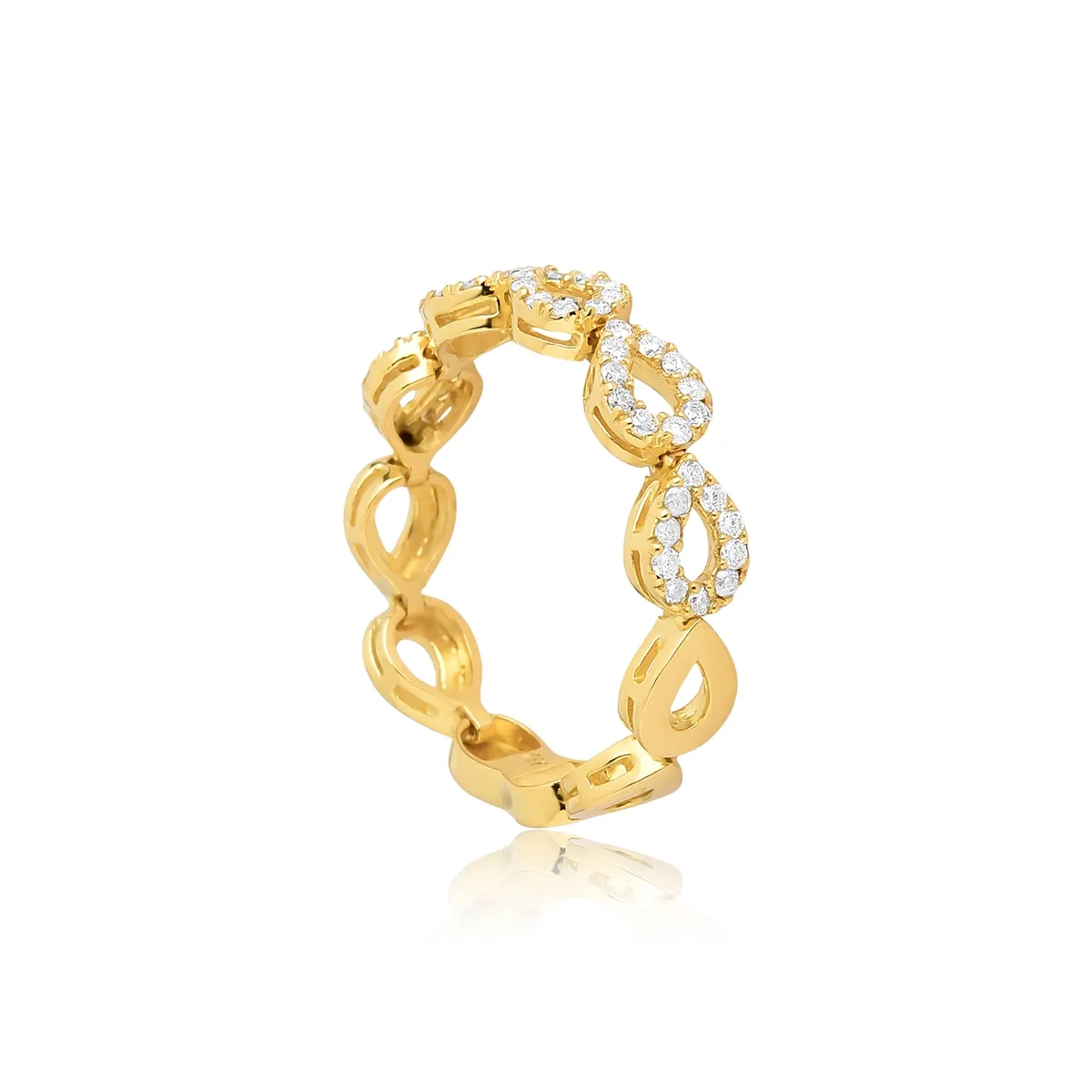 Anel articulado gotas de Diamantes ouro 18k Coleção Lacrima