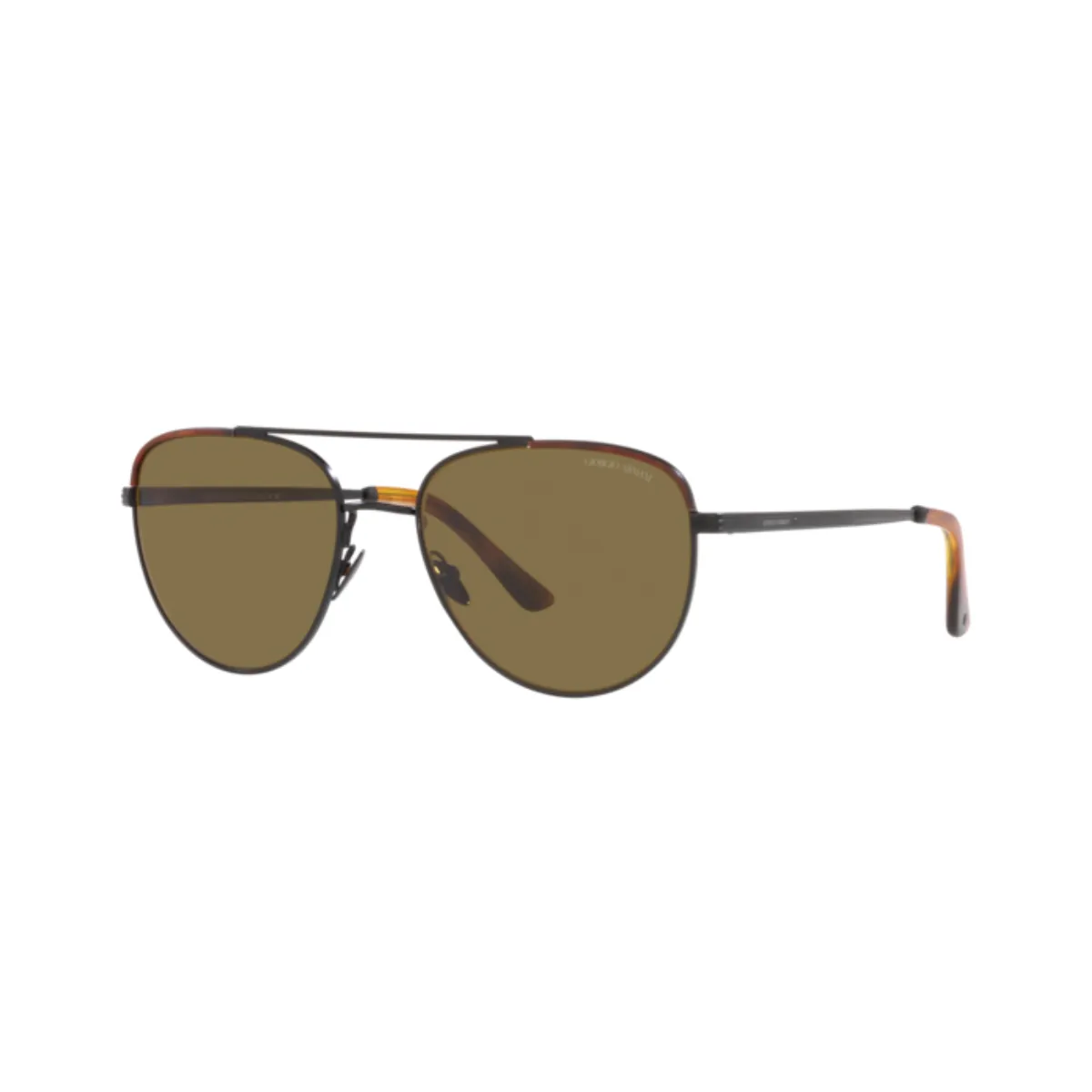 Óculos de Sol Giorgio Armani 0AR6134J 30017357 Metal Preto Fosco com lentes na cor Marrom