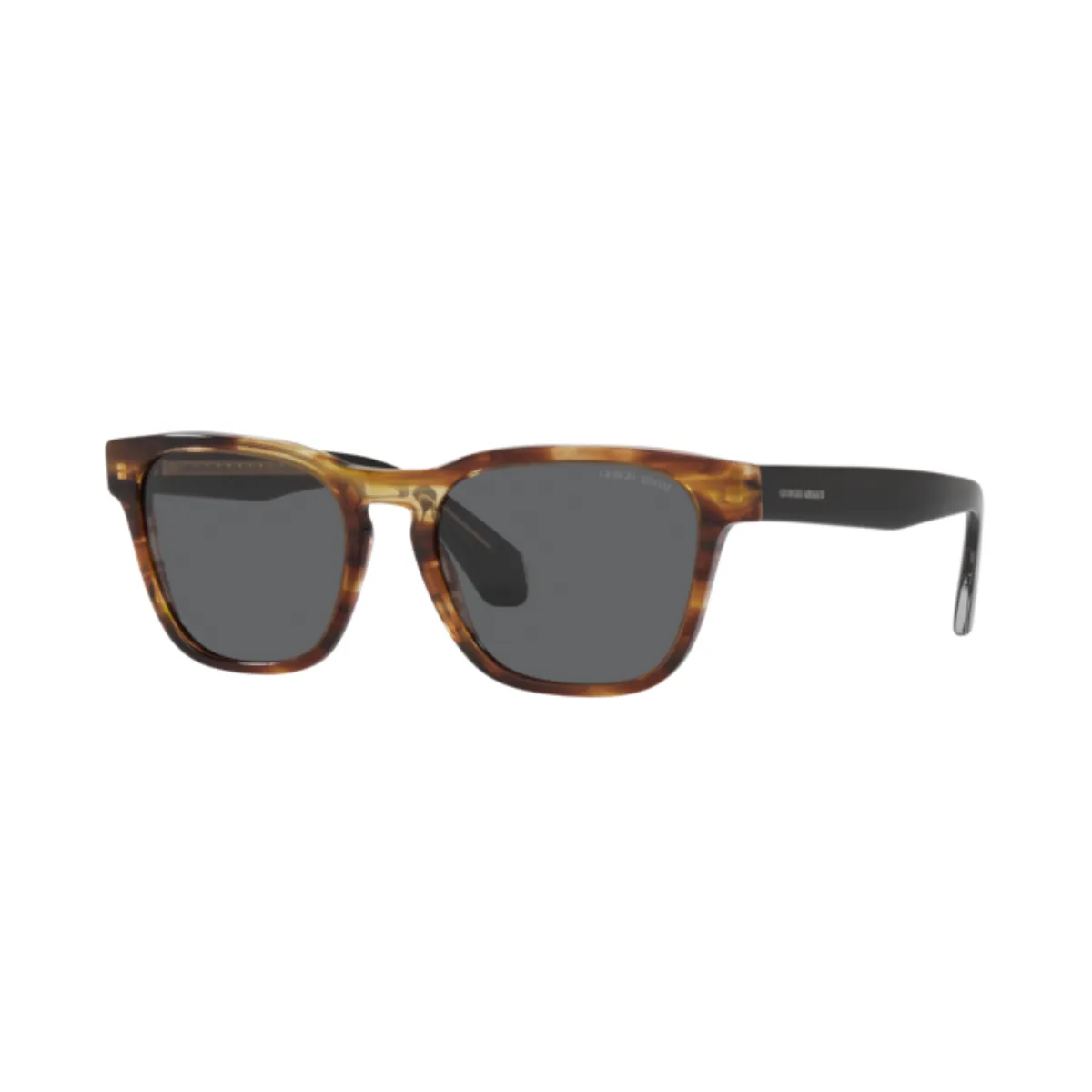 Óculos de Sol Giorgio Armani 0AR8155 5941B155 Acetato Marrom Mesclado com lentes na cor Fumê