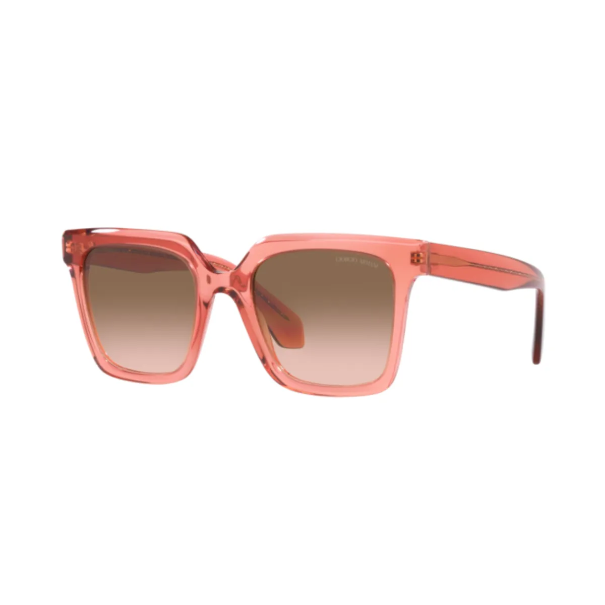 Óculos de Sol Giorgio Armani 0AR8156 59335152 Acetato Rosa Transparente com lentes na cor Marrom Degradê