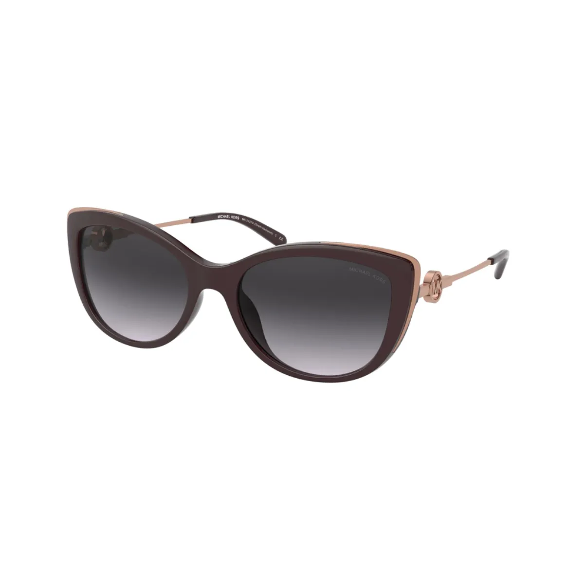 Óculos de Sol Michael Kors 0MK2127U 33448G55 Acetato Rose e Bordô com lentes na cor Fumê Degradê