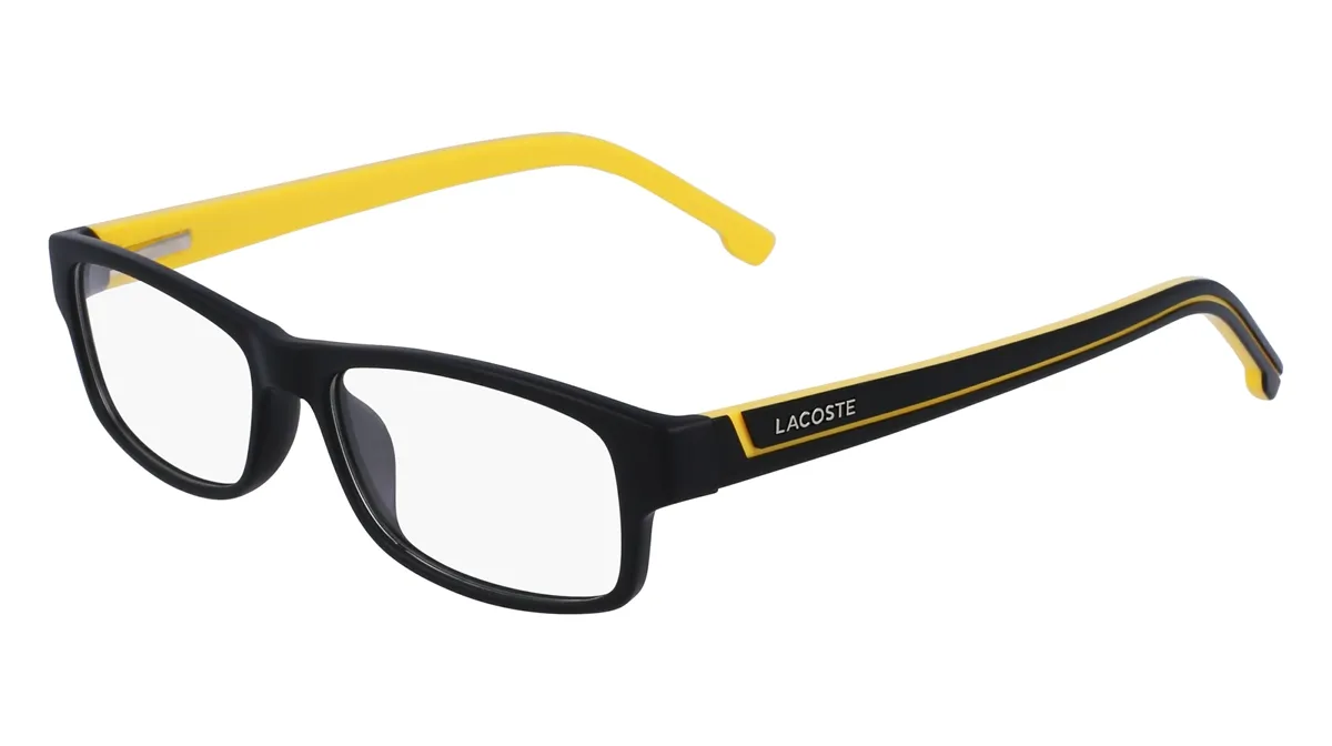 Óculos de Grau Lacoste L2707 002 53 Acetato Preto e Amarelo