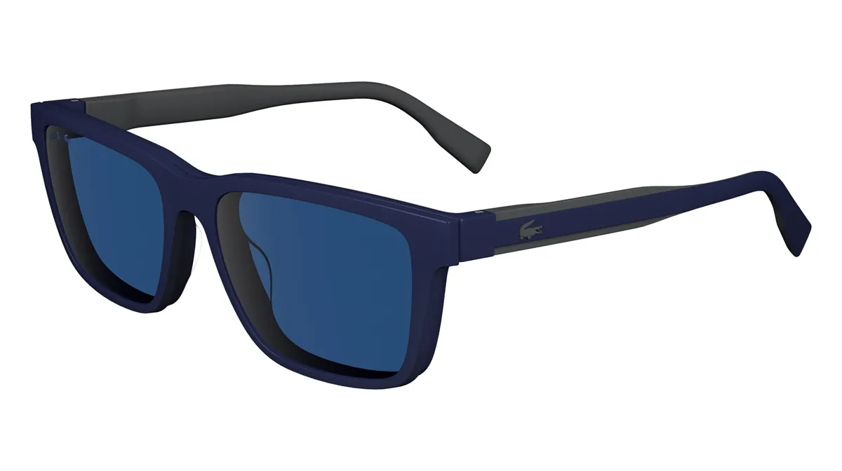Óculos de Grau Lacoste com Clip-On L6010MAG-SET 424 55 Bio Acetato Azul com lentes na cor Azul