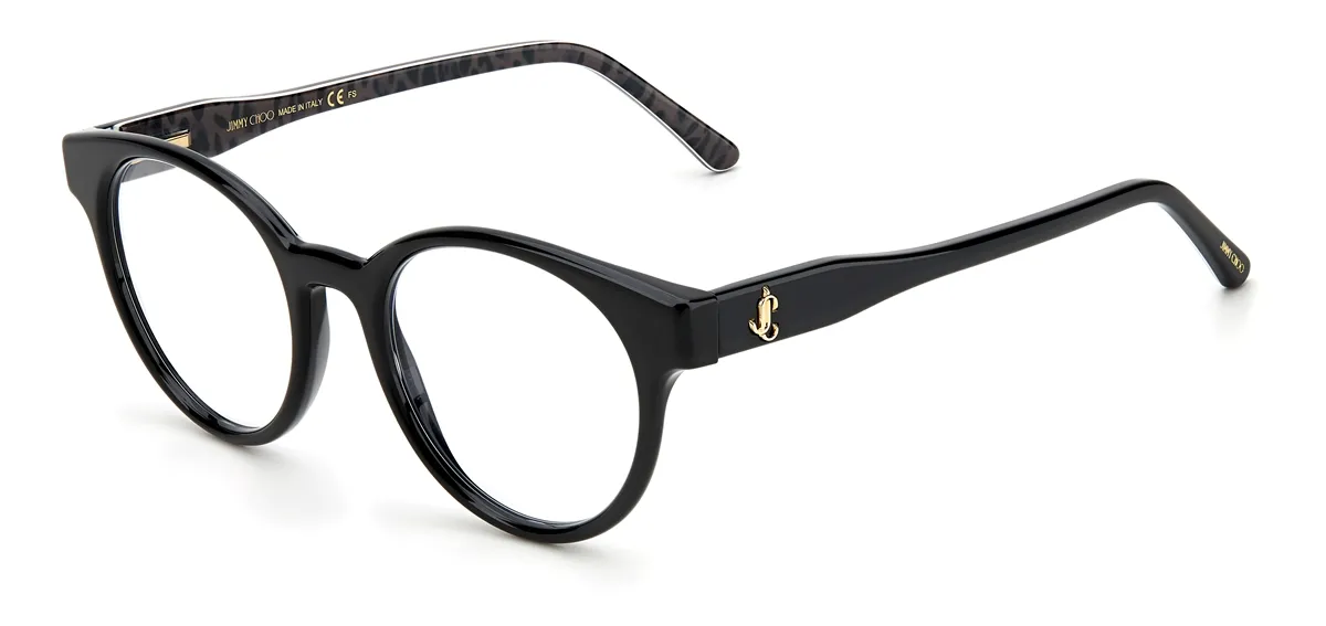 Óculos de Grau Jimmy Choo JC316 1EI 4920 Acetato Preto