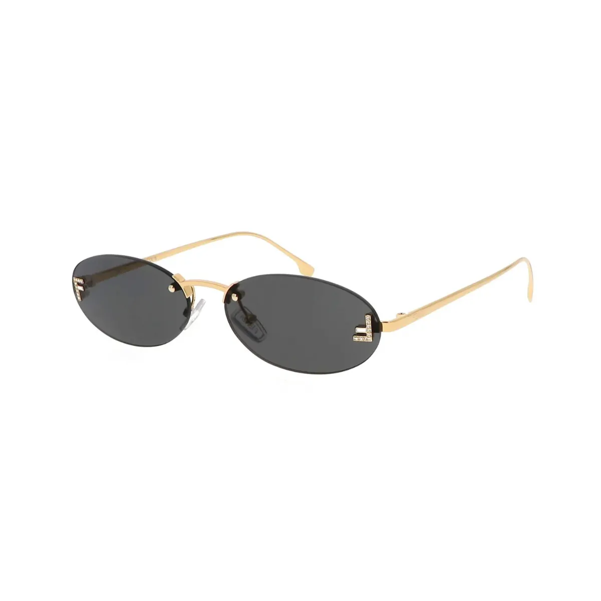 Óculos de Sol Fendi FE4075US_5430A Metal Dourado com lentes na cor Fumê