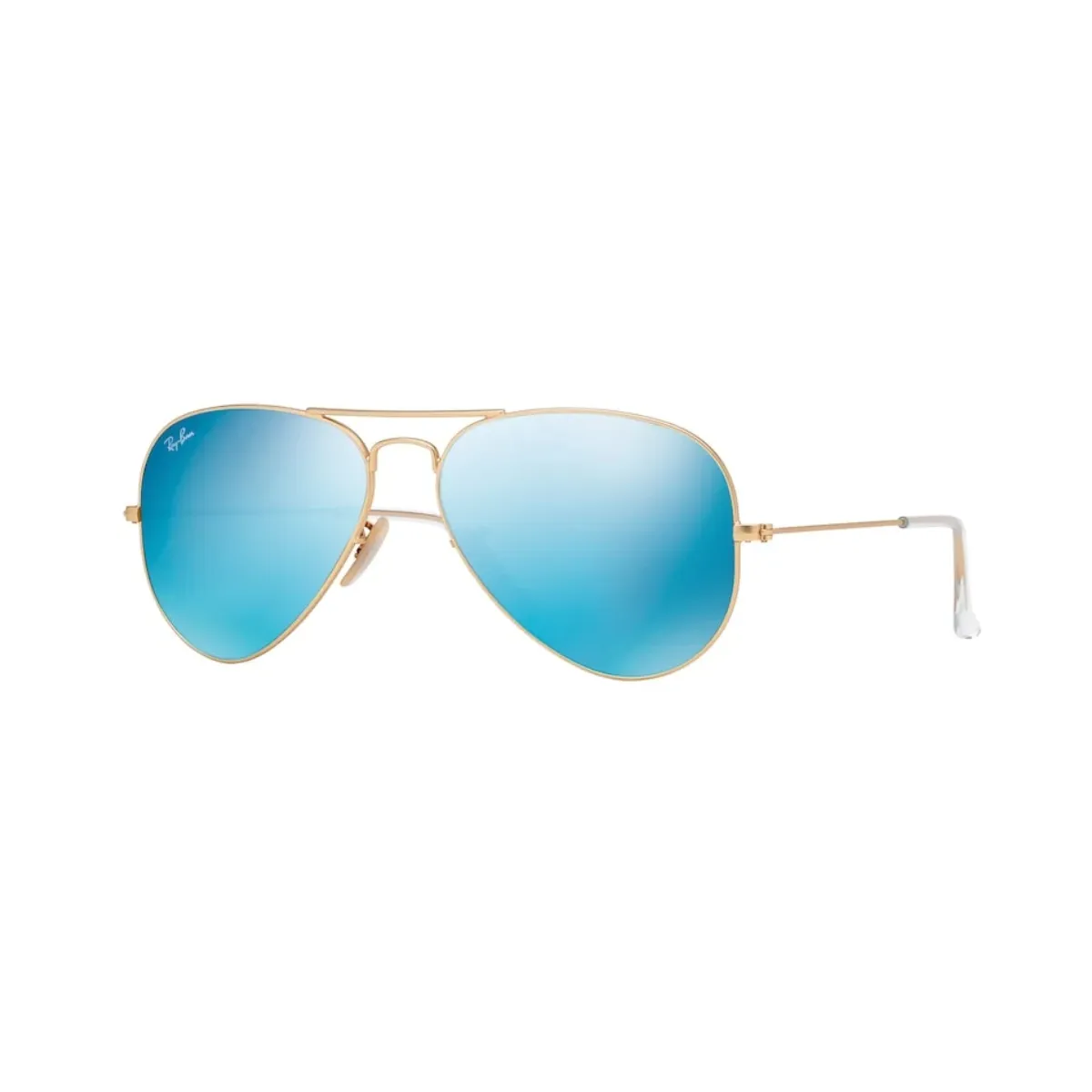 Óculos de Sol Ray-Ban Aviador 0RB3025 112/1758 Metal Dourado com lentes na cor Azul Espelhado Polarizado