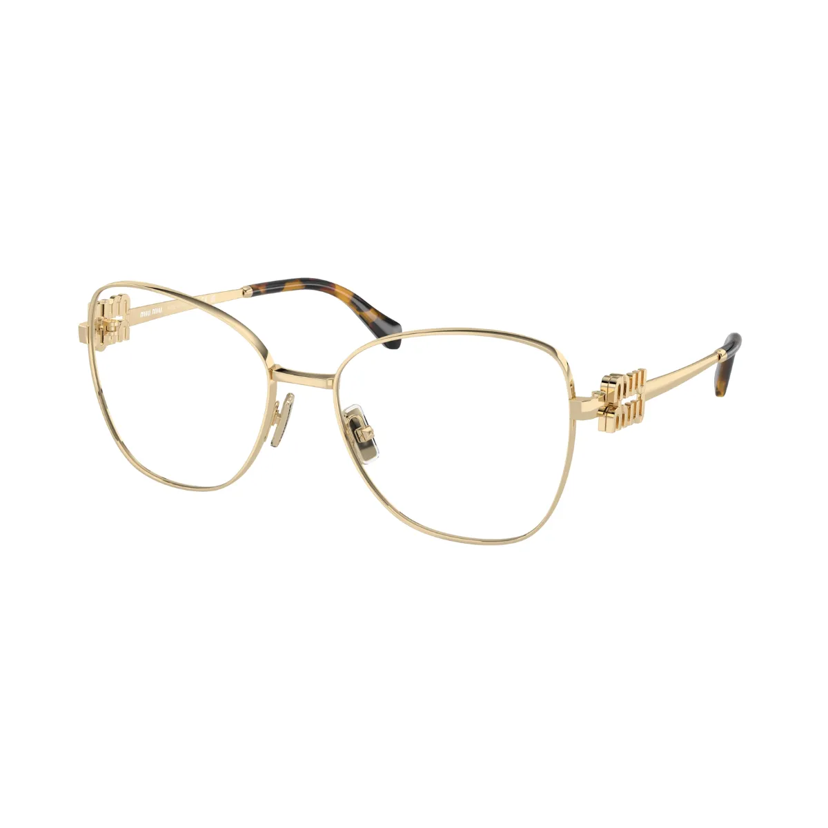 Óculos de Grau Miu Miu 0MU 50XV ZVN1O156 Metal Dourado Claro