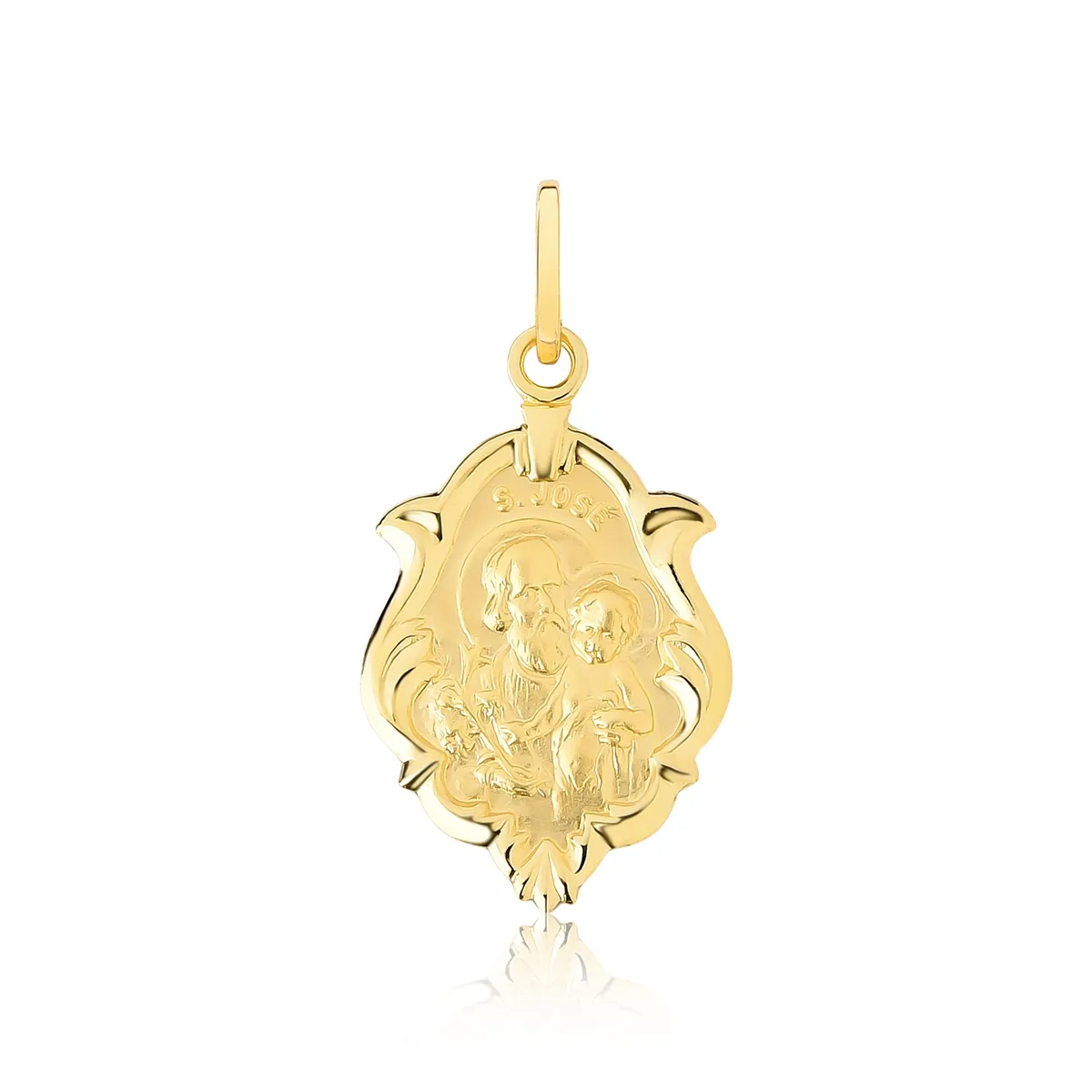 Pingente ornato em ouro 18k medalha de São José