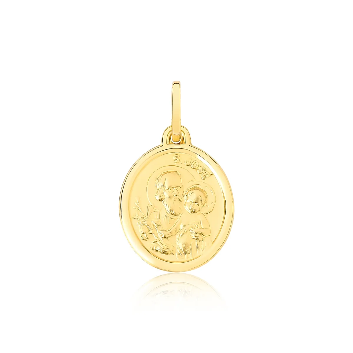 Pingente oval ouro 18k medalha de São José