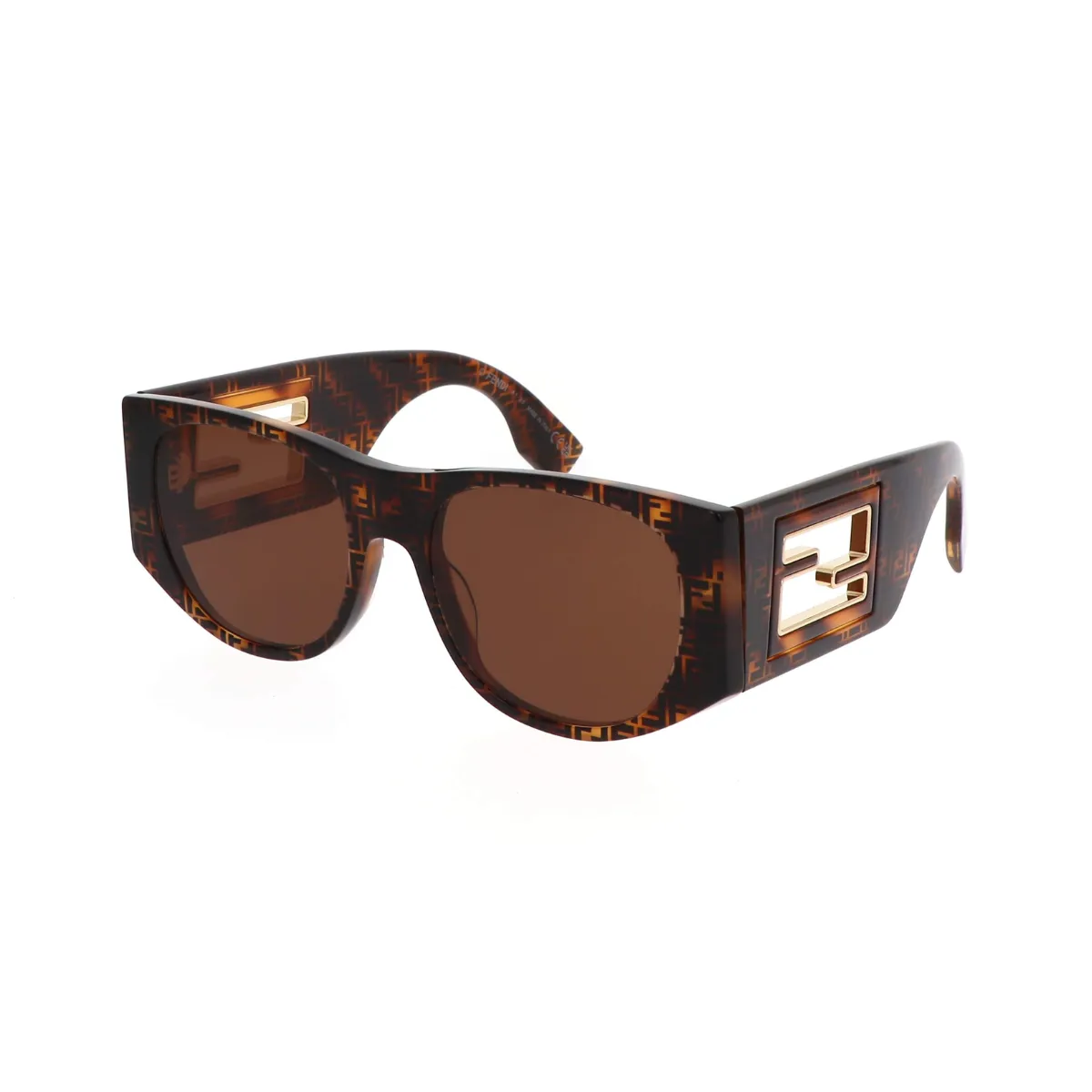 Óculos de Sol Fendi FE40109I_5455E Acetato Marrom Mesclado com lentes na cor Marrom