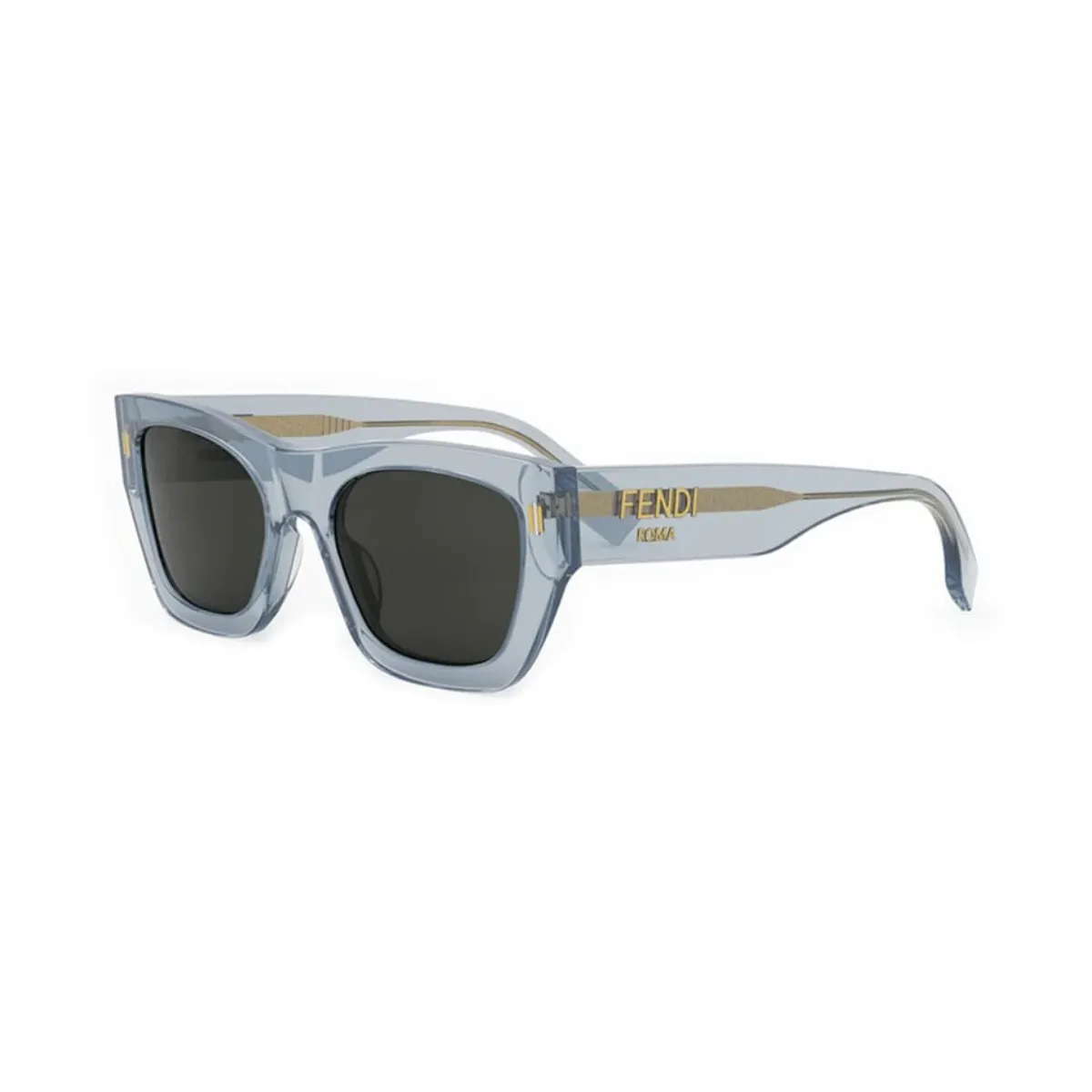 Óculos de Sol Fendi FE40100I_5390A Acetato Cinza com lentes na cor Fumê