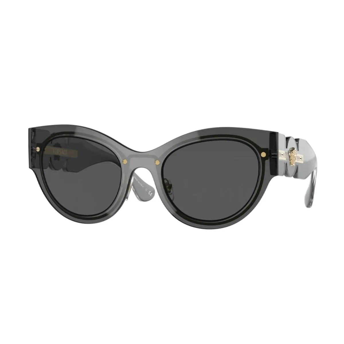 Óculos de Sol Versace 0VE2234 10028753 Acetato Cinza Transparente com lentes na cor Fumê