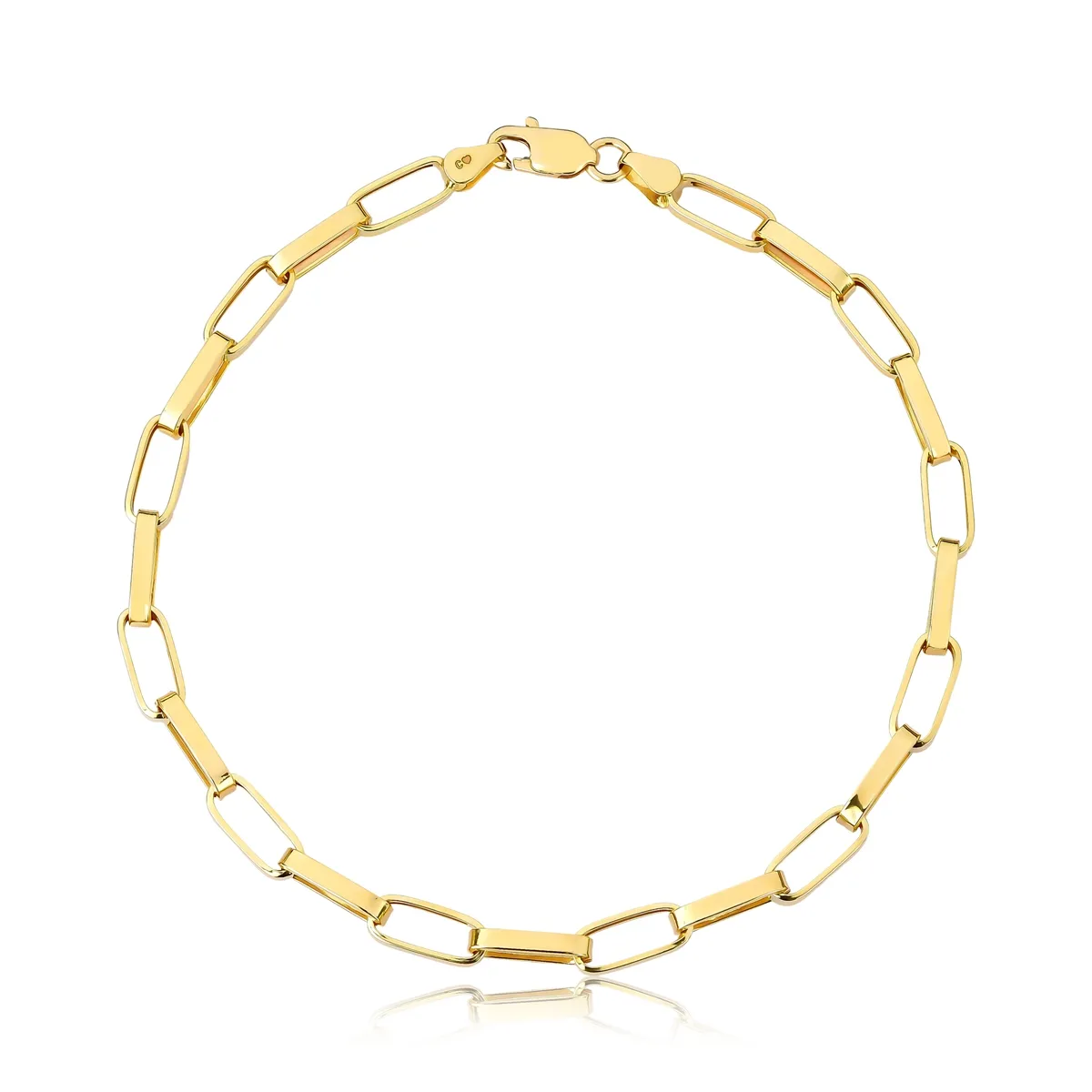 Pulseira elo Cadeado ouro amarelo 18k alongado 21cm