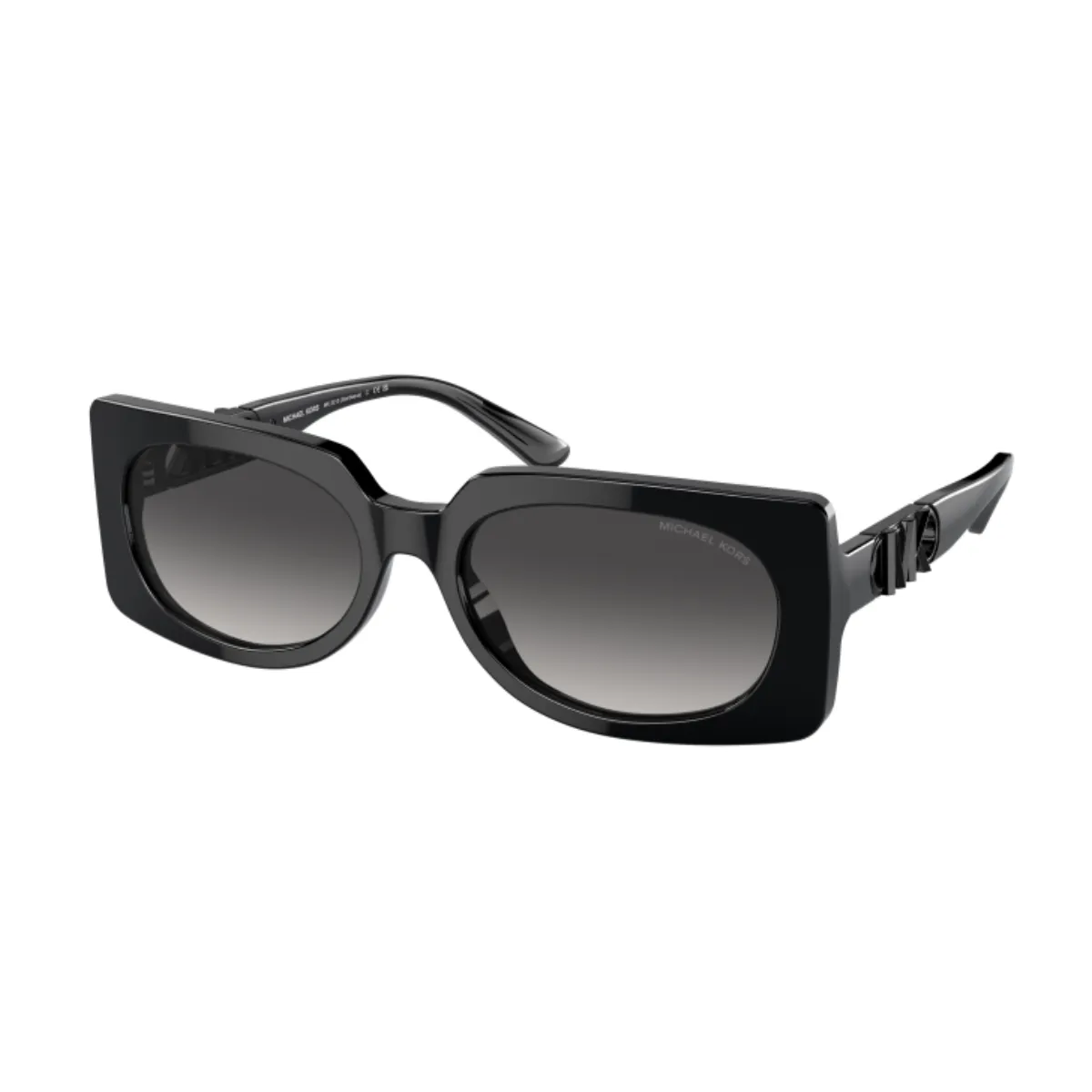 Óculos de Sol Michael Kors 0MK2215 30058G56 Acetato Preto com lentes na cor Cinza Degradê