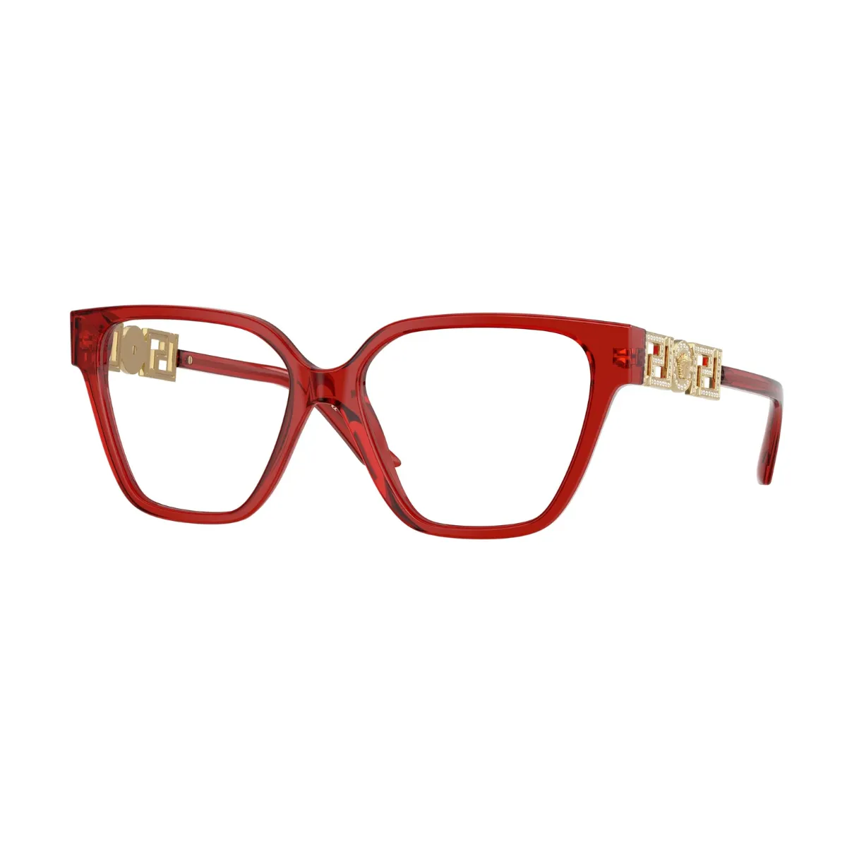 Óculos de Grau Versace 0VE3358B 5476 54 Acetato Vermelho Transparente