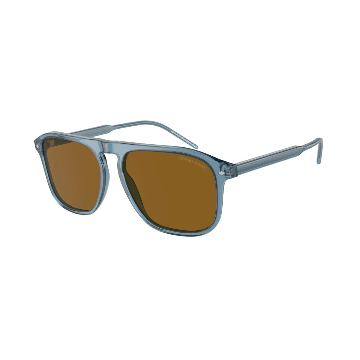 Óculos de Sol Giorgio Armani 0AR8212 60713358 Acetato Azul Transparente com lentes na cor Marrom