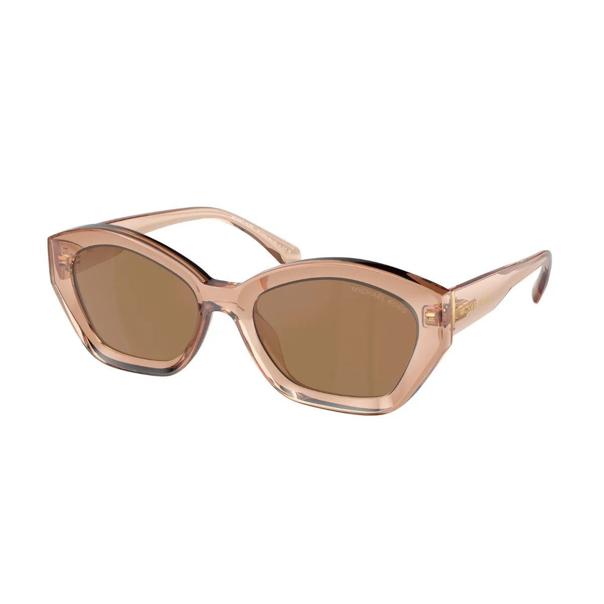 Óculos de Sol Michael Kors 0MK2209U 3999/O54 Acetato Marrom Transparente com lentes na cor Marrom