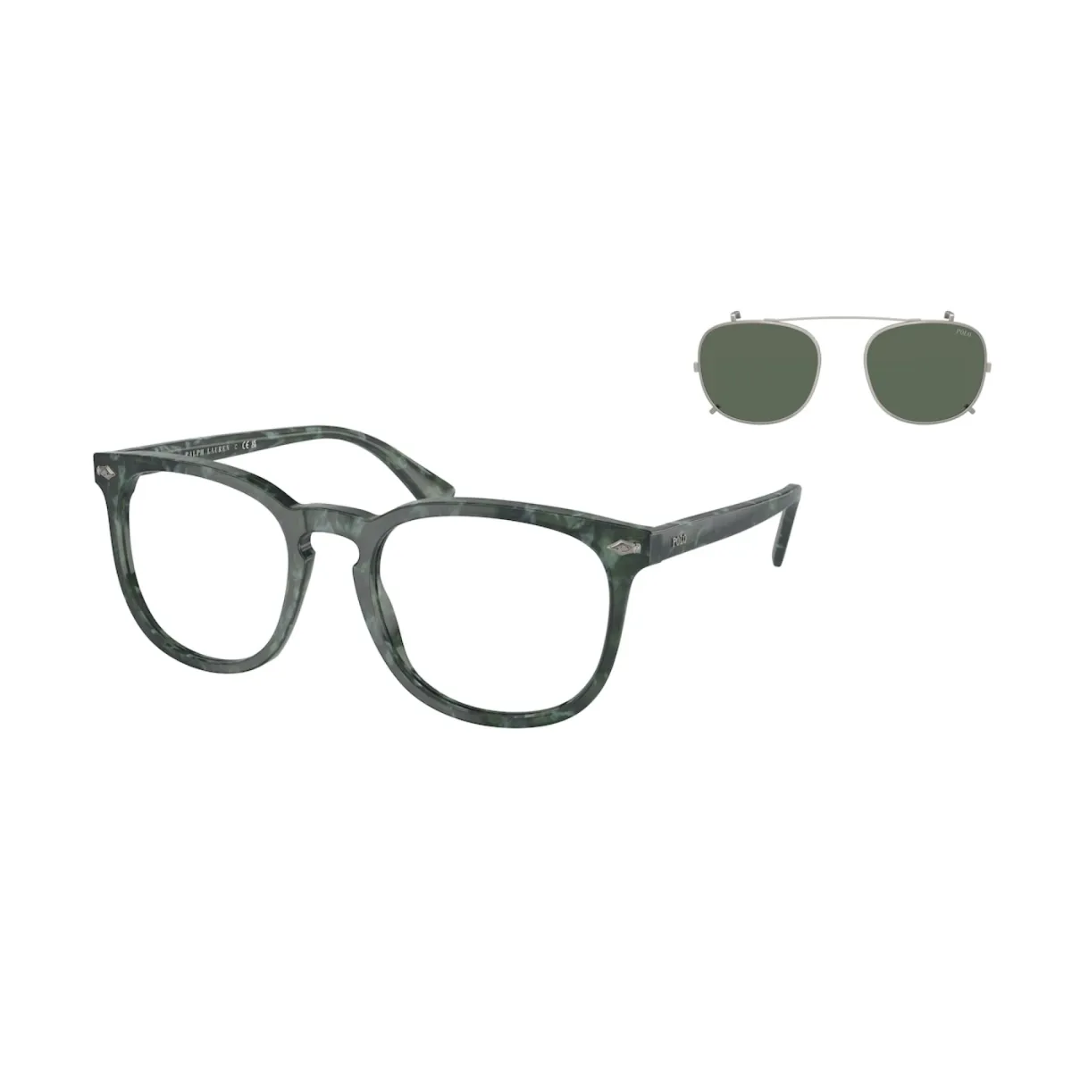 Óculos de Grau Polo Ralph Lauren com Clip-On 0PH4214 Verde Mesclado