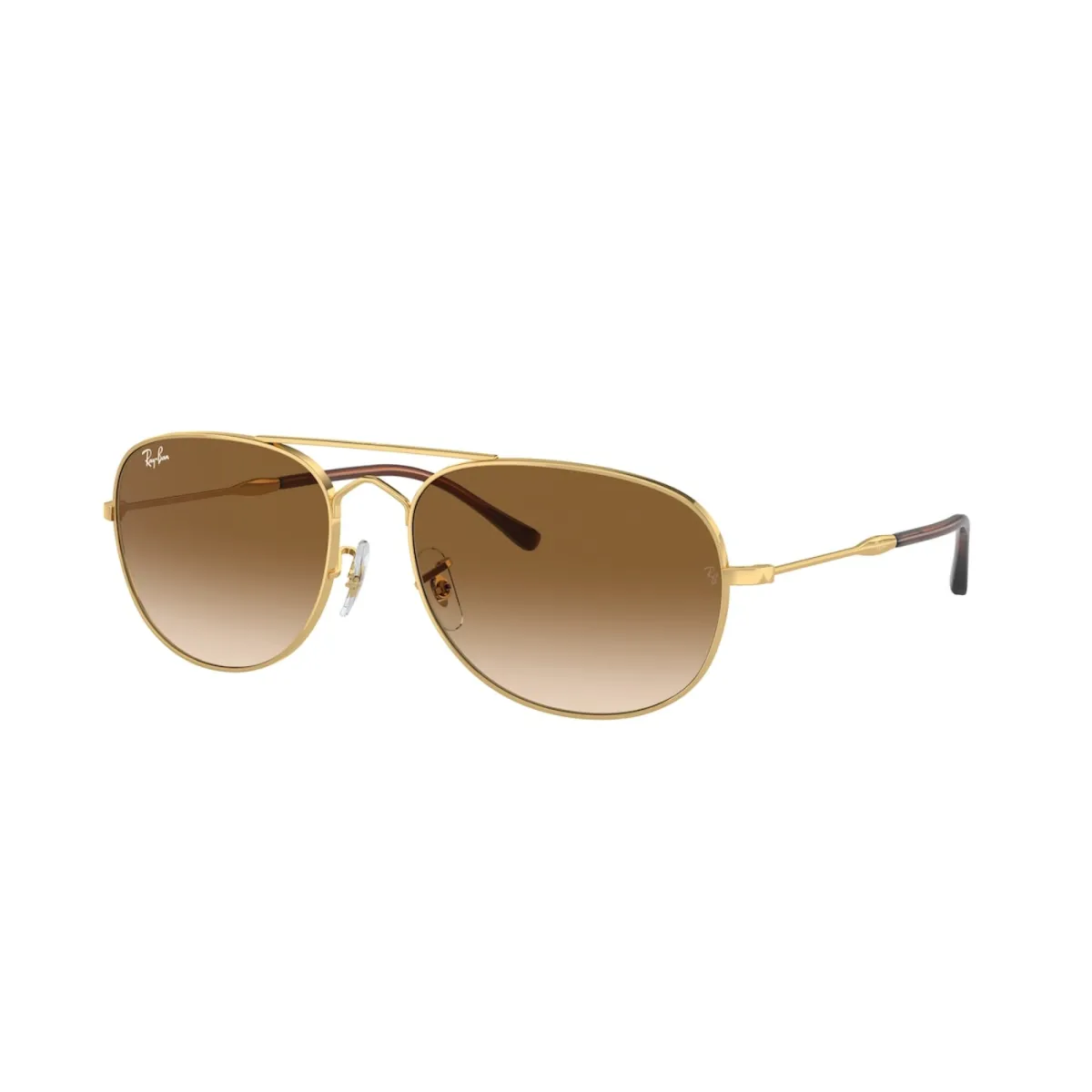 Óculos de Sol Ray-Ban Bain Bridge 0RB3735 001/5157 Metal Dourado com lentes na cor Marrom Degradê