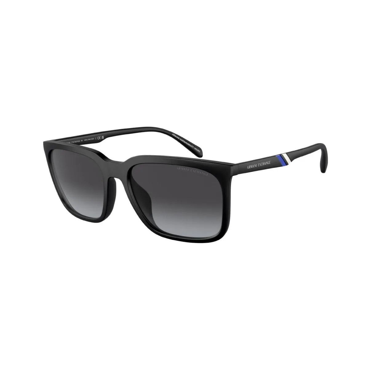 Óculos de Sol Armani Exchange 0AX4117SU 81008757 Acetato Preto com lentes na cor Cinza Degradê
