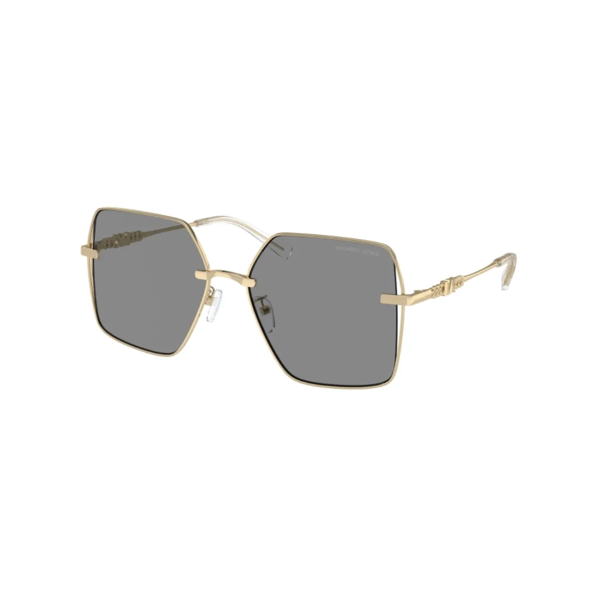 Óculos de Sol Michael Kors Sanya 0MK1157D 10143F58 Metal Dourado Claro com lentes na cor Fumê