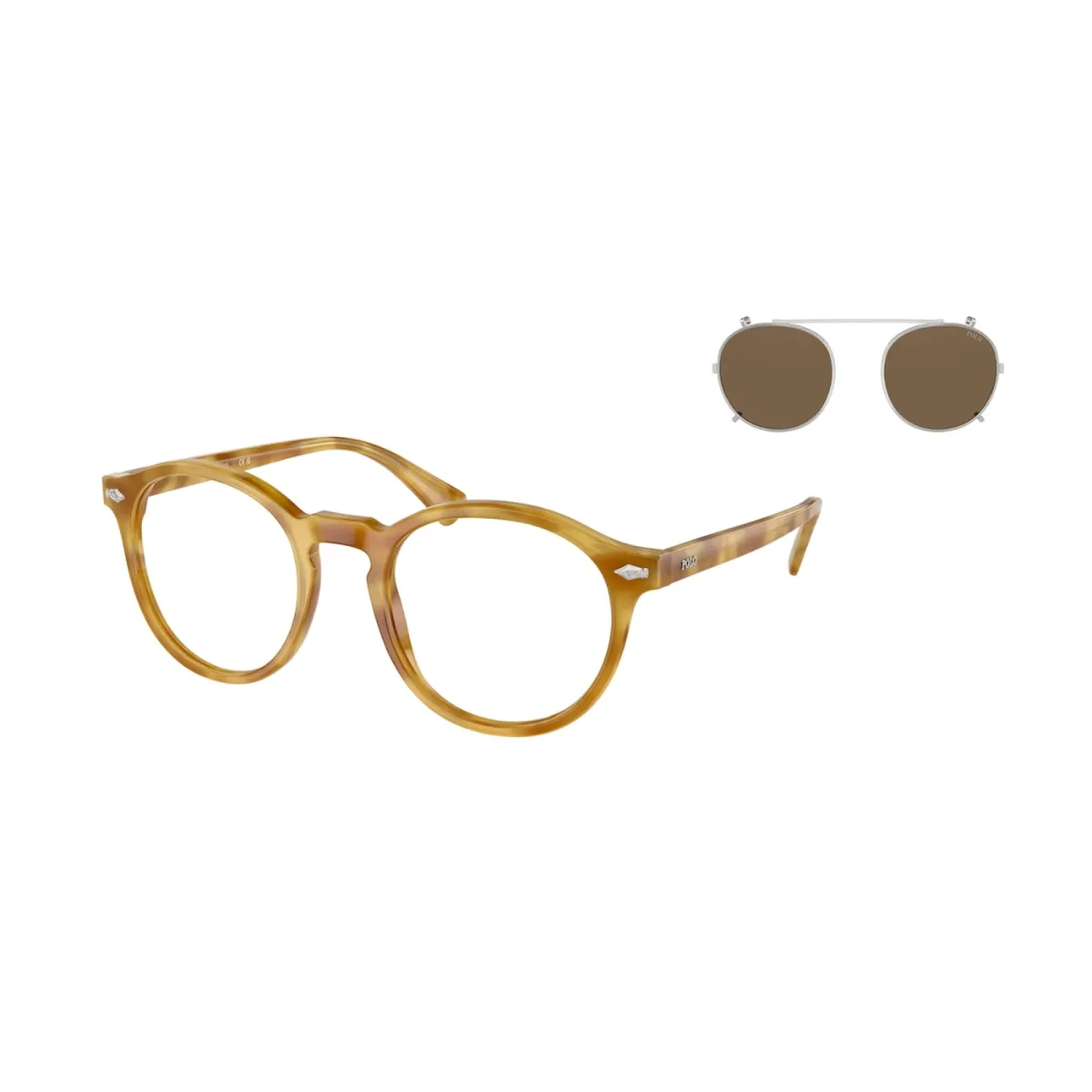 Óculos de Grau Polo Ralph Lauren com Clip-On Marrom 0PH4218