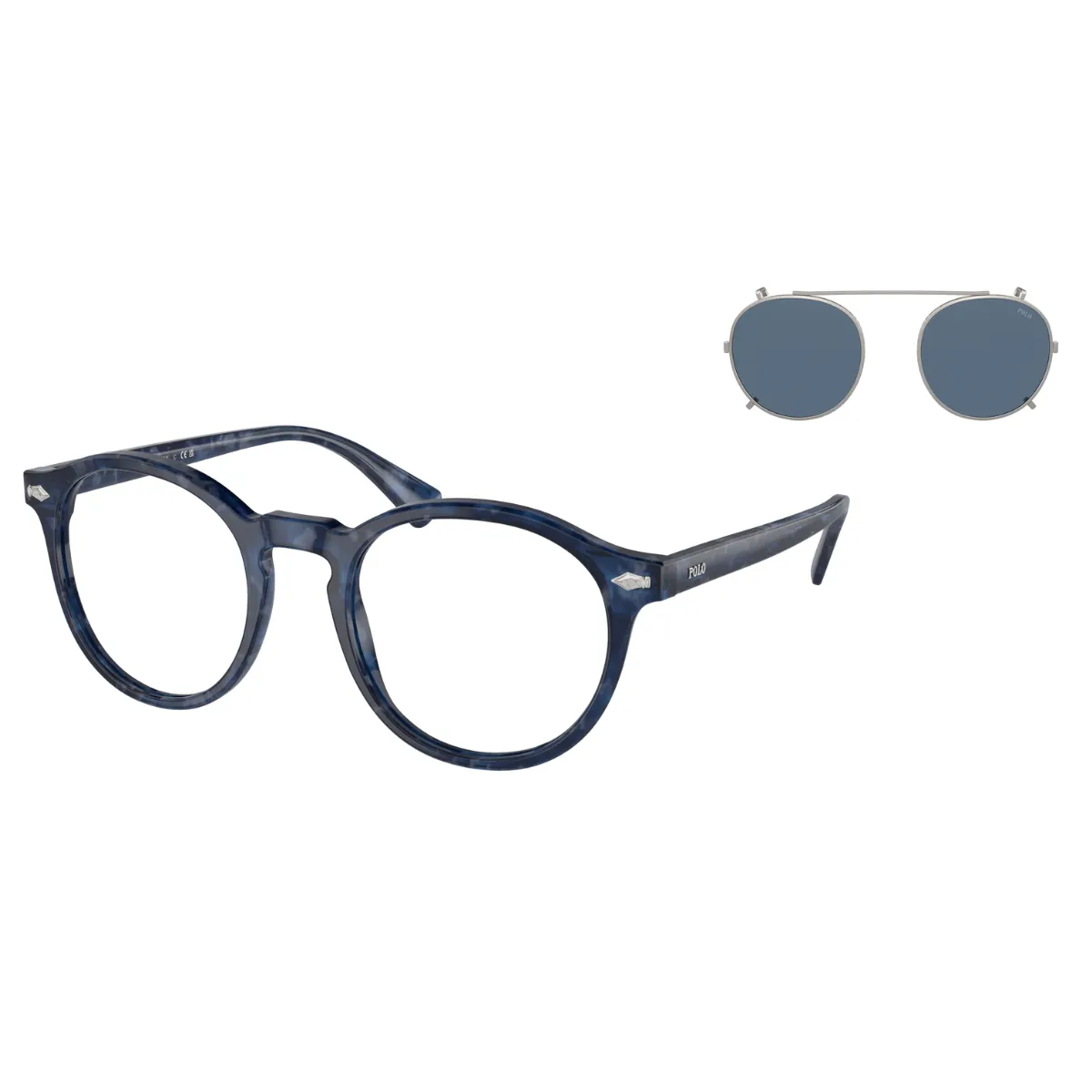 Óculos de Grau Polo Ralph Lauren com Clip-On Acetato Azul 0PH4218