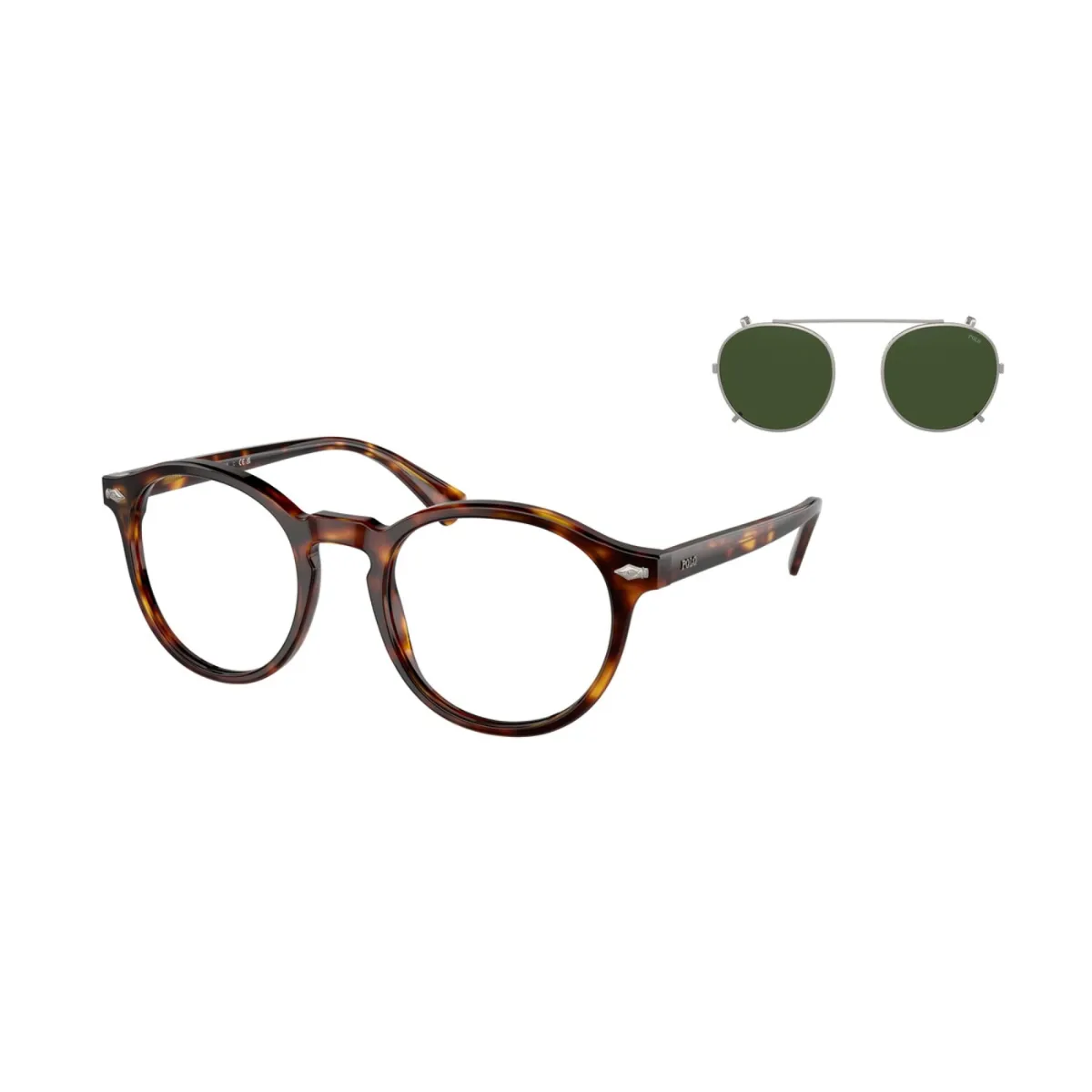 Óculos de Grau Polo Ralph Lauren com Clip-On Acetato Marrom Mesclado 0PH4218