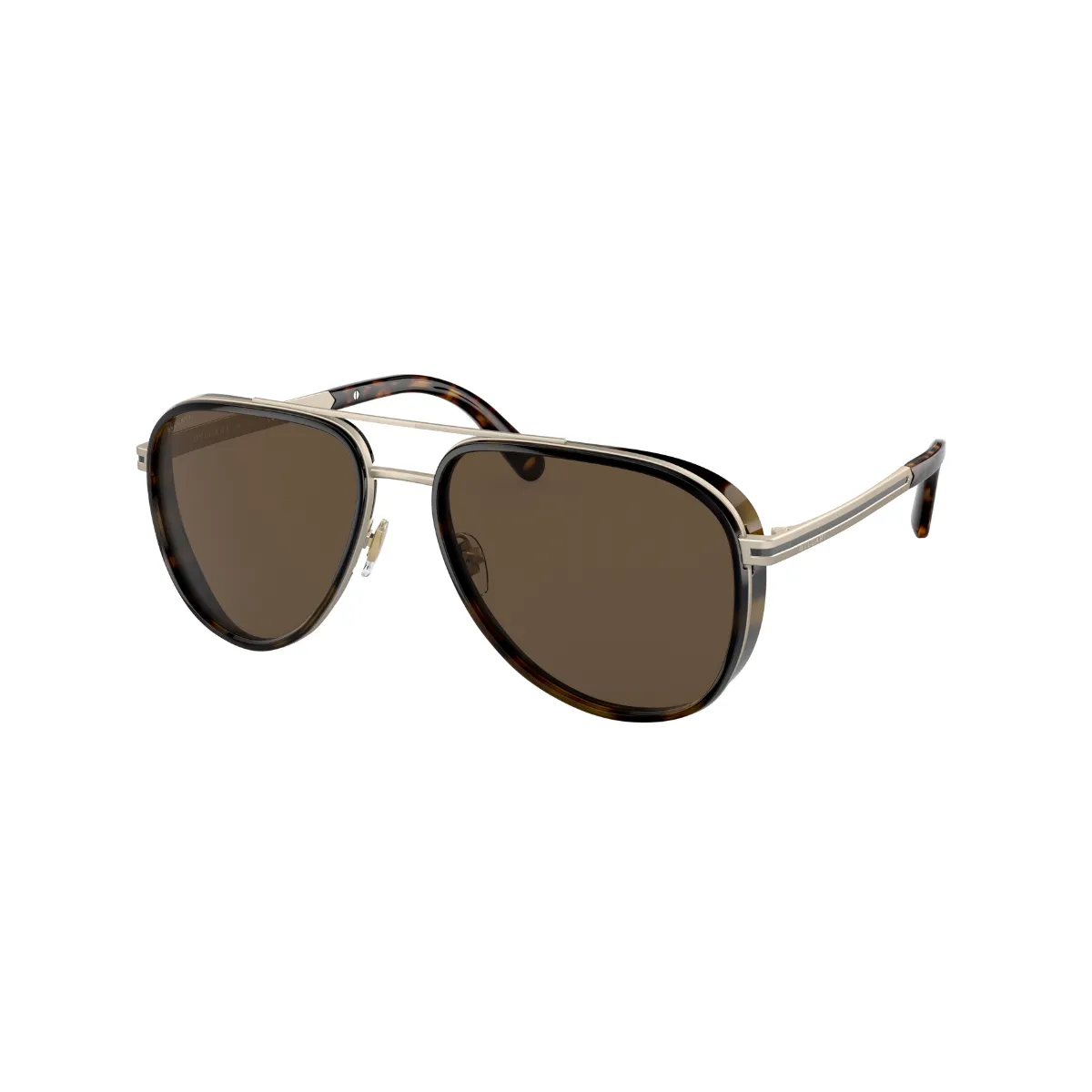 Óculos de Sol Bvlgari 0BV5060 20225357 Metal Dourado Fosco com lentes na cor Marrom
