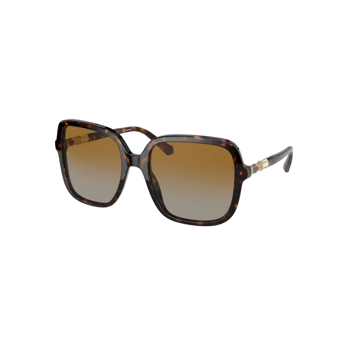 Óculos de Sol Bvlgari Polarizado 0BV8228B 504/T557 Acetato Marrom Mesclado com lentes na cor Marrom