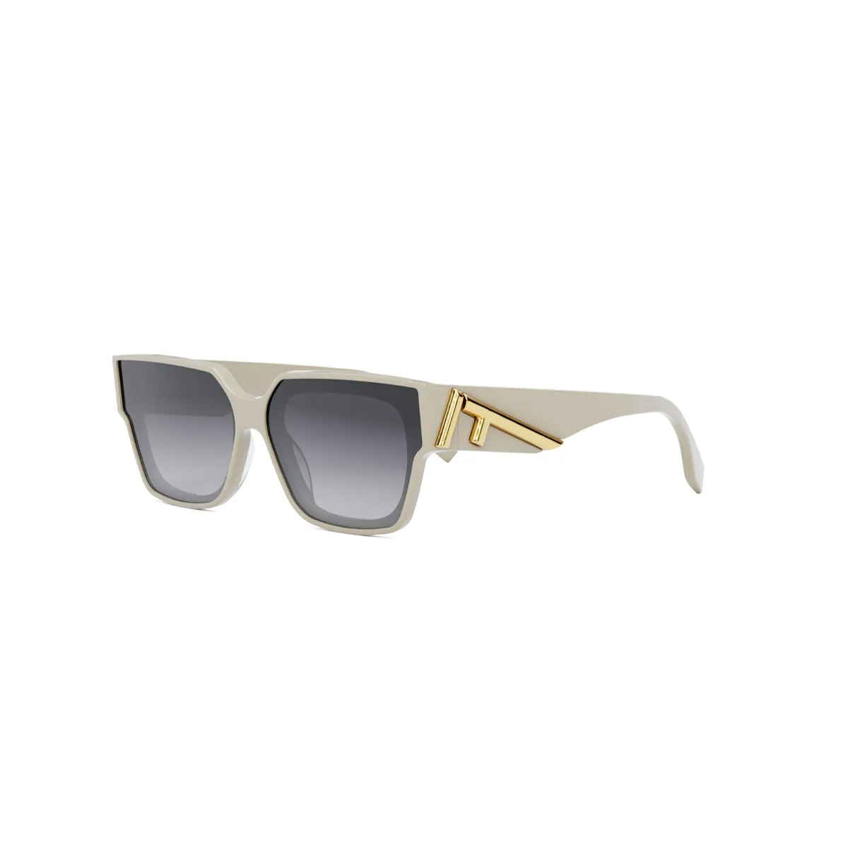 Óculos de Sol Fendi FE40099I_6325B Acetato Marfim com lentes na cor Fumê Degradê