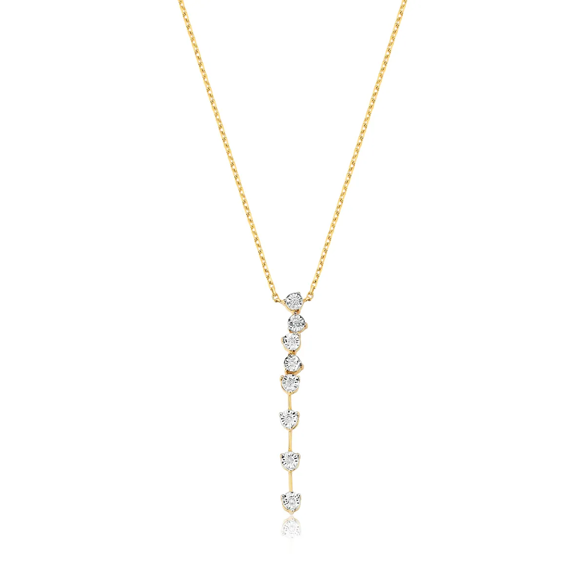 Gargantilha gravatinha ouro 18k com 4pts de Diamantes 40/45cm
