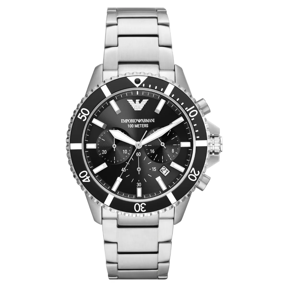 Relógio Emporio Armani Diver Cronógrafo Masculino - AR11360B1 P1SX Prata