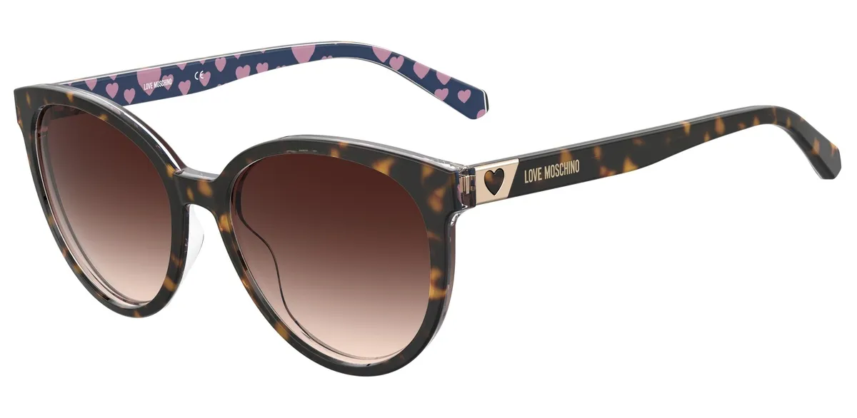 Óculos de Sol Love Moschino MOL041/S 086 56HA S Acetato Marrom Mesclado com lentes na cor Marrom Degradê