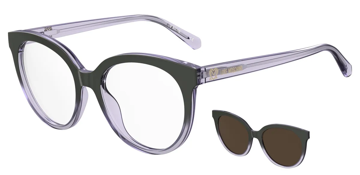 Óculos de Grau Love Moschino MOL058/CS Acetato Cinza Transparente