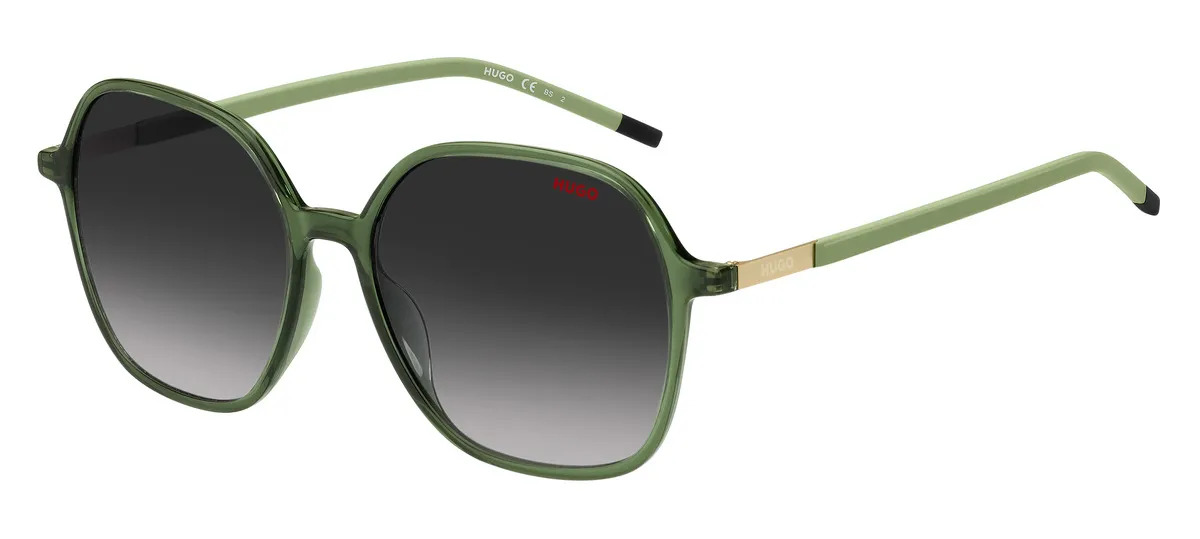 Óculos de Sol Hugo Boss HG 1236/S 1ED 559O Acetato Verde com lentes na cor Cinza Degradê