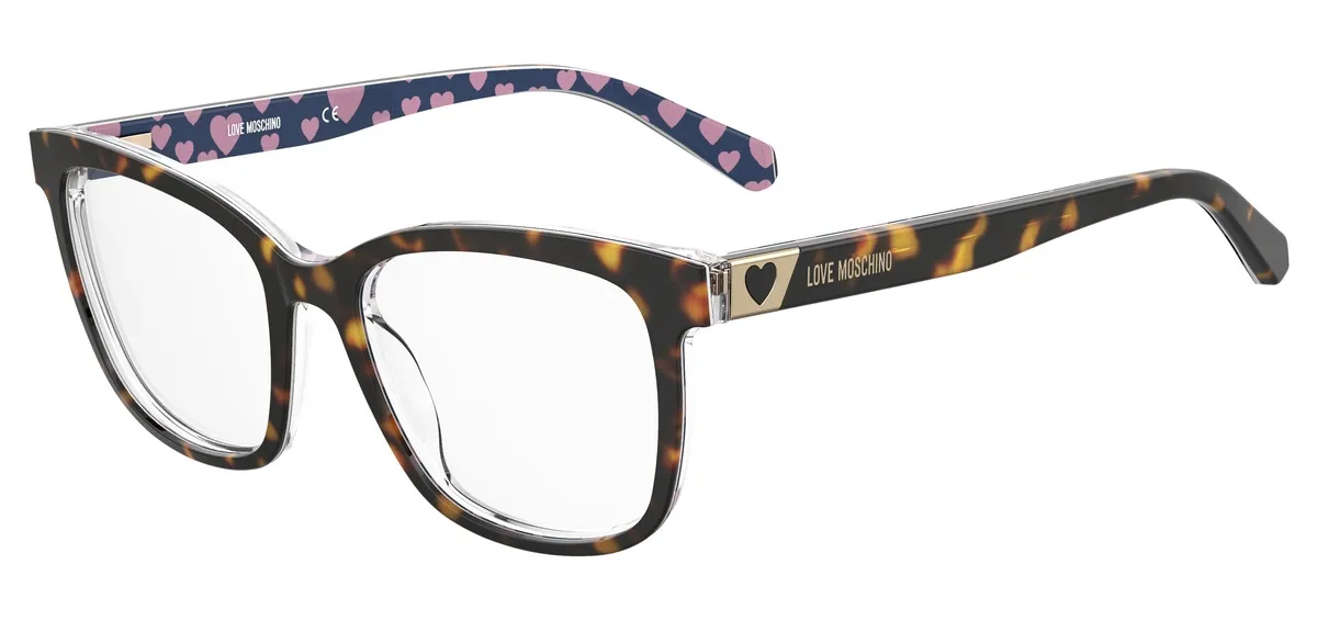 Óculos de Grau Love Moschino MOL585 086 5217 Acetato Marrom Mesclado