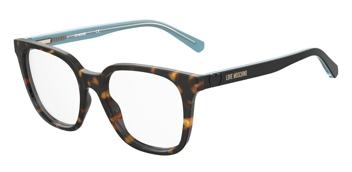 Óculos de Grau Love Moschino MOL590 Acetato Marrom Mesclado