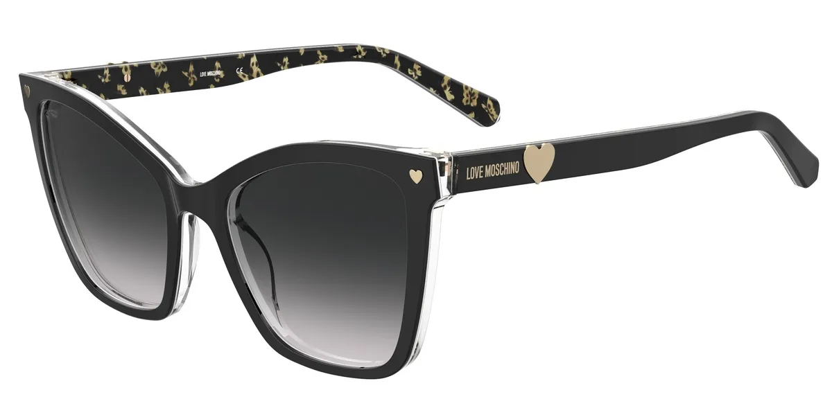 Óculos de Sol Love Moschino MOL045/S Acetato Preto e Transparente