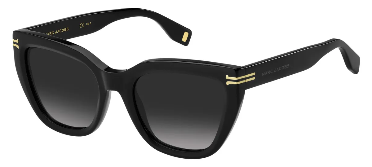 Óculos de Sol Marc Jacobs MJ 1070/S 807 539O Acetato Preto com lentes na cor Cinza