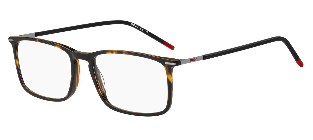 Óculos de Grau Hugo Boss HG 1231 0UC 5517 R Acetato Marrom Mesclado e Vermelho
